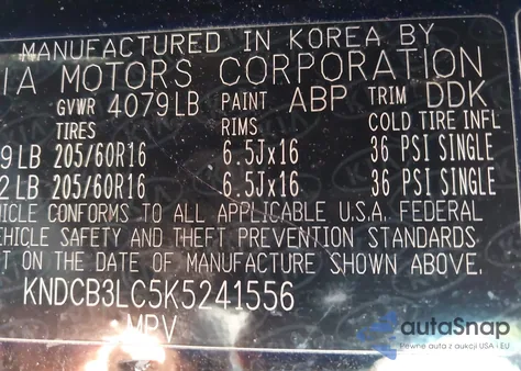 2019 Kia Niro Fe z USA, uszkodzony, nr VIN KNDCB3LC5K5241556